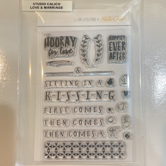 Two 4x6 studio calico stamp sets. “Love birds” and “love and marriage” - Picture 3 of 3